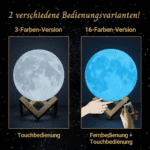 2 verschiedene Bedienungsvarianten! Personalisierte Mondlampe - Standard