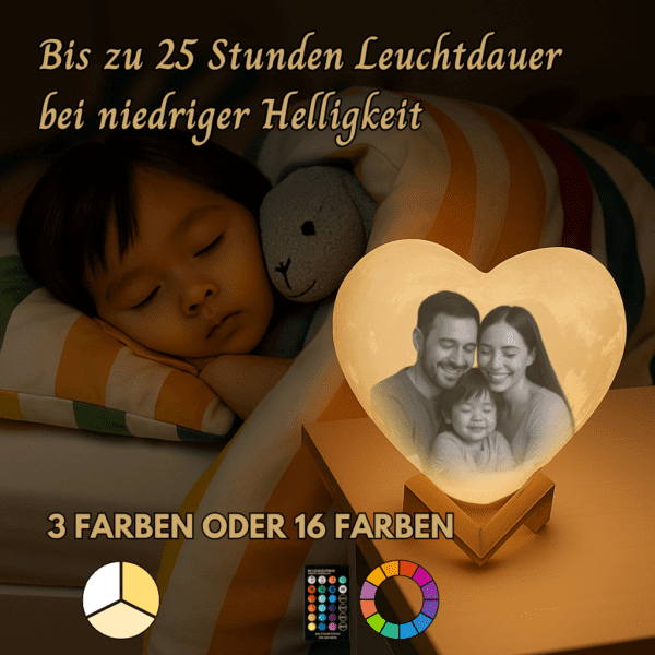 25 Stunden Personalisierte Mondlampe - Herz 25 Stunden Personalisierte Mondlampe - Herz