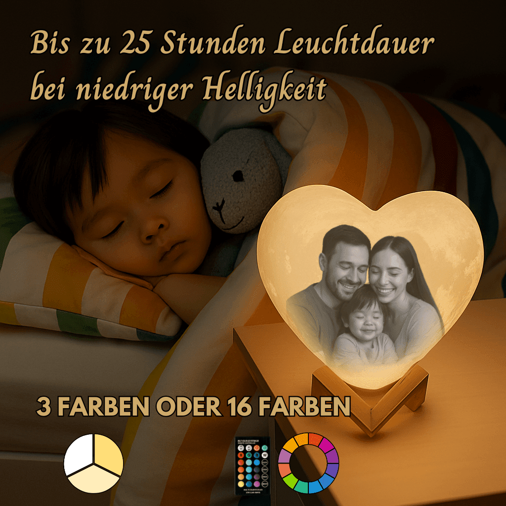 25 Stunden Personalisierte Mondlampe - Herz