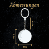 Abmessungen Personalisierte Mondlampe - Weihnachtsanhänger Schlüsselanhänger