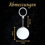 Abmessungen Personalisierte Mondlampe - Weihnachtsanhänger Schlüsselanhänger