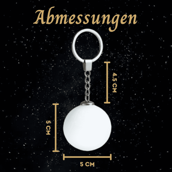 Abmessungen Personalisierte Mondlampe - Weihnachtsanhänger Schlüsselanhänger