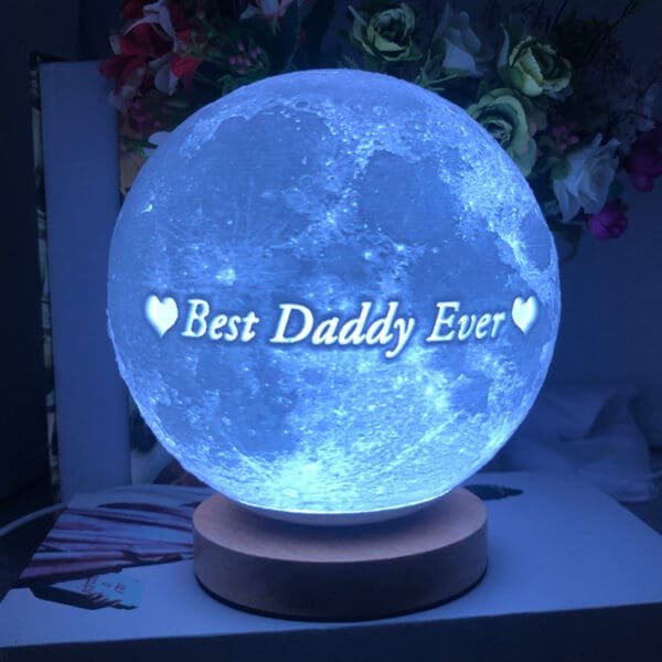 Base 2 Personalisierte Mondlampe – Kabelversion Best Daddy Ever
