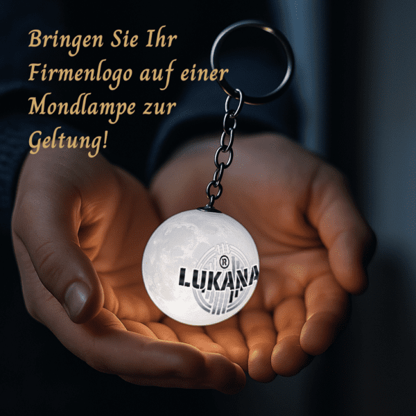 Firmenlogo Personalisierte Mondlampe - Weihnachtsanhänger Schlüsselanhänger
