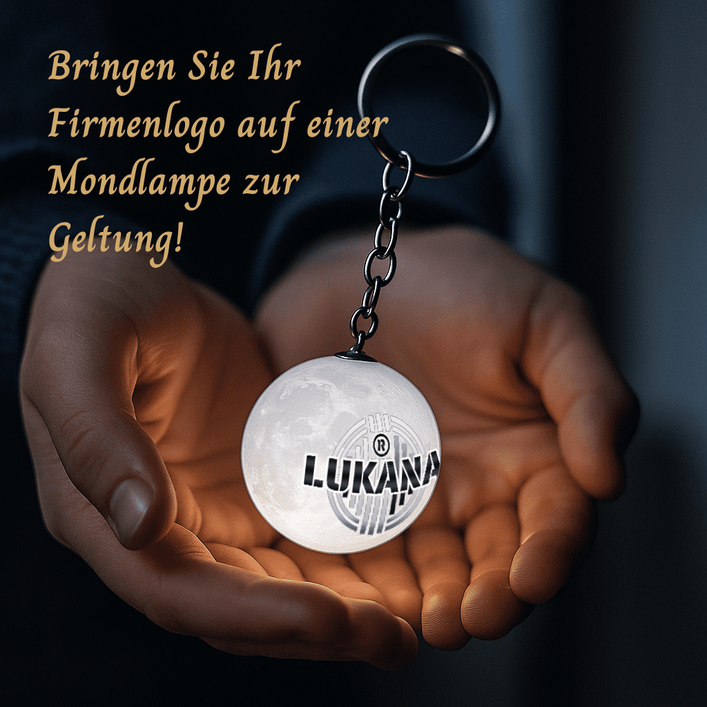 Firmenlogo Personalisierte Mondlampe - Weihnachtsanhänger Schlüsselanhänger