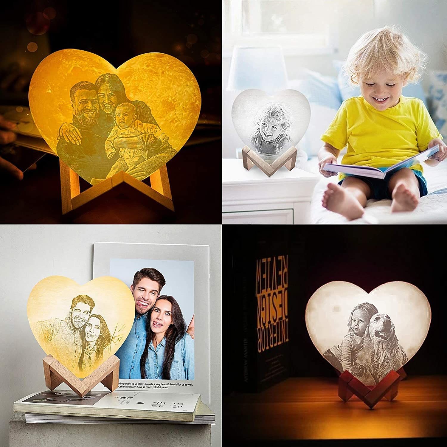 Personalisierte Mondlampe – Herz