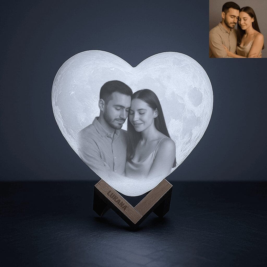 Personalisierte Mondlampe - Herz