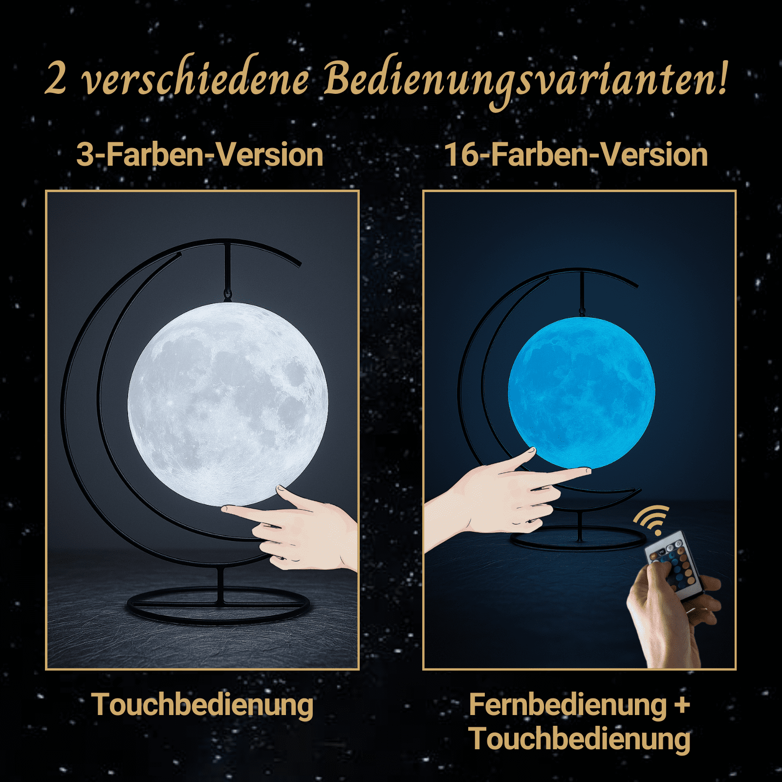 Personalisierte Mondlampe - Wandhalterung