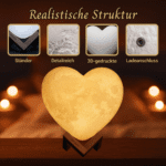 Realistische Struktur Personalisierte Mondlampe - Herz