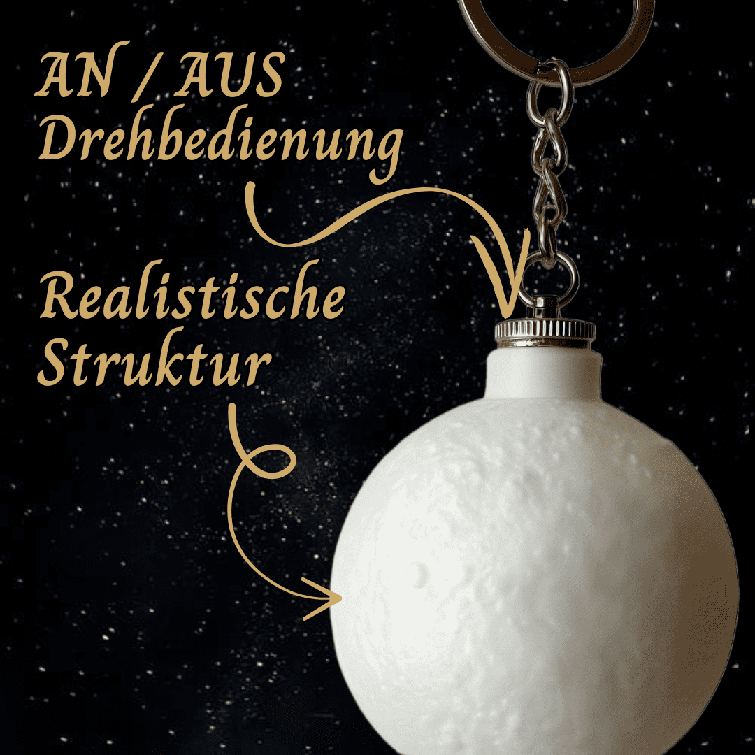 Realistische Struktur Personalisierte Mondlampe - Weihnachtsanhänger Schlüsselanhänger