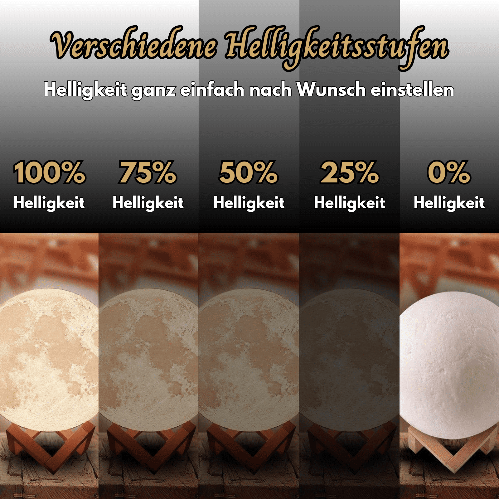 Verschiedene Helligkeitsstufen Personalisierte Mondlampe - Standard