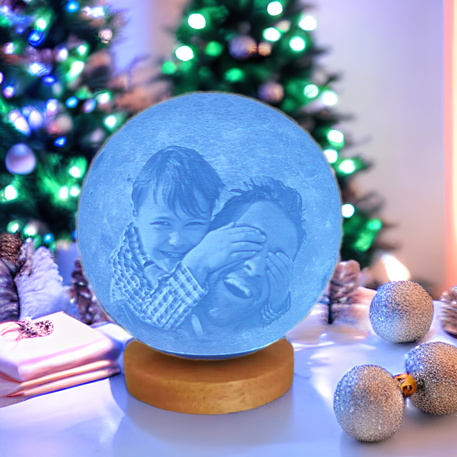 Personalisierte Mondlampe – Kabelversion Family